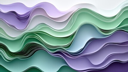 Fototapeta premium Abstract layered wavy paper art design background