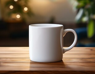 Fototapeta premium 白いセラミックマグカップモックアップ | ロゴ・プリントデザイン向け