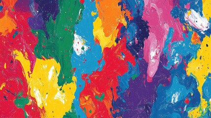 Abstract colorful paint splatter art, vibrant colors
