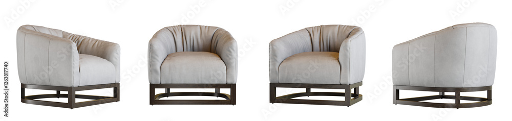 Poster armchair set isolated on transparent background. 3d render. 3d illustration.