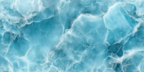 Obraz premium A serene, light blue ice-covered lake glistens under soft sunlight, its smooth, crystalline surface capturing nature's delicate beauty