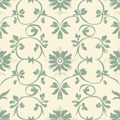 Elegant Floral Pattern Design: A Seamless Vintage Textile Print
