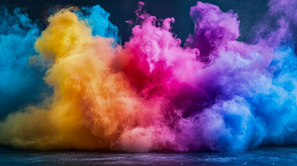 Fototapeta premium Colorful Dream: Abstract Paint Clouds with Vibrant Hues and Depth