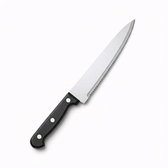 Kitchen knife isolated on white background with clipping path. Top view  front view