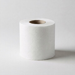 Toilet paper roll on white background. Isolated toilet paper roll  front view