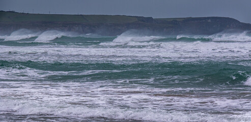 Atlantic Storm Waves Coming Ashore