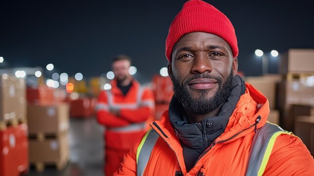 Night-shift worker at warehouse