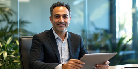 Close-up of a sleek, gray tablet on a rustic wooden table, angled gracefully to the right, with soft rounded edges and a gentle curve enhancing its modern allure
