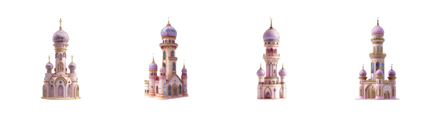 Obraz premium Colorful Fantasy Castle with Domes and Towers