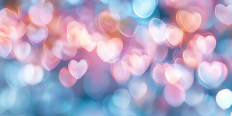 Fototapeta premium Blurred Lights Forming Heart Shapes in Soft Glow