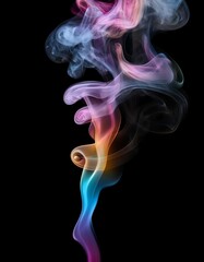 Ethereal Iridescent Smoke Swirl in the Air &ndash; Dreamy 3D Render