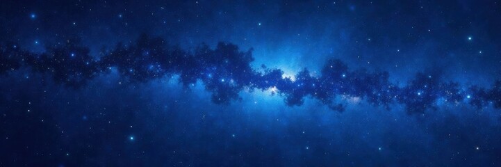 Obraz premium Dark blue galaxy background with thousands of stars, dark blue, deep space