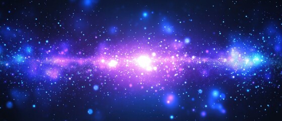 Obraz premium Vibrant Galaxy Background with Sparkling Stars and Nebulae: A Cosmic Scene of Purple and Blue Hues Perfect for Science Fiction, Fantasy, or SpaceThemed Projects
