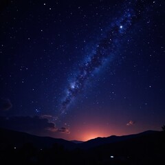 Fototapeta premium Dark canvas with twinkling celestial bodies against a starry night sky, sparkling stars, constellations