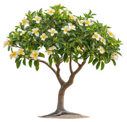 Fototapeta premium PNG Real plumeria tree flowers leaves plant.