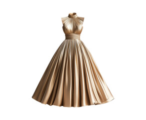 Elegant Golden Dress on Transparent Background