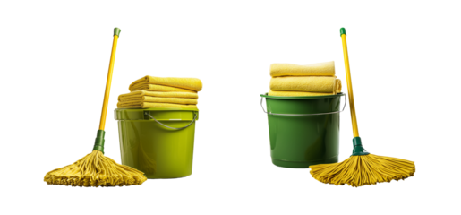 Cleaning Tools with Yellow and Green Elements