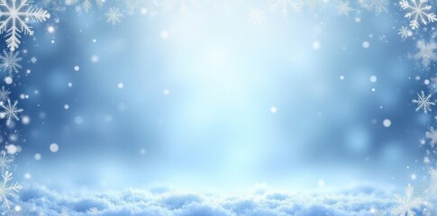 Fototapeta premium delicate snowflake pattern border around a winter scene , festive borders, minimalist design