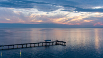 Obraz premium Fairhope, Alabama pier at sunset in January