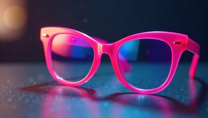 Classic cat eye glasses with bright pink frames, style, frame, color