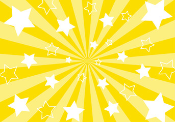 背景素材　ポップな放射線状の星柄背景