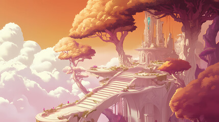 The skyborne sanctuary. Skyborne Sanctuaries. Illustration