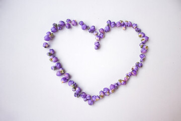 A Heart of Purple Flowers for Lovers on Valentine's Day