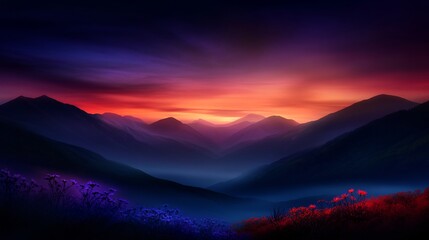 Fototapeta premium Carpathian Mountains Sunset Majesty