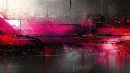 Abstract digital art, futuristic wall, vibrant color. Possible use Digital wallpaper, graphic design, background image