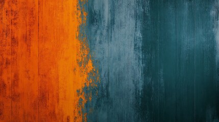 Abstract Digital Painting: Teal and Burnt Orange Textures AI Generated