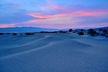 Sunrise at Mesquite Flat Sand Dunes in Death Valley National Park, California.
