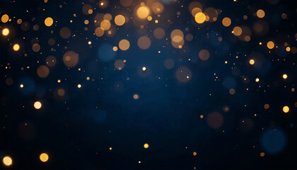 Fototapeta premium glowing golden yellow bokeh lights scattered throughout background