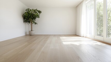 Obraz premium Empty Modern Room with Sunlight, Interior Design, Daylight, Empty Space, Modern Home, Home Design