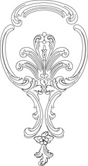 vector illustration sketch design ornament decoration carving detail for classic ethnic vintage traditional interior 