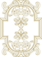 vector illustration sketch design of decorative ornaments gypsum for classic home interior
