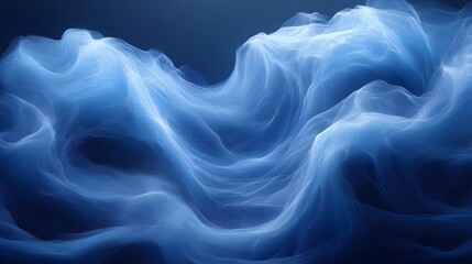Fototapeta premium Ethereal Blue Waves, Abstract Oceanic Dreamscape with Gentle Luminosity