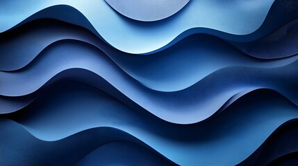 Fototapeta premium Abstract azure gradient curves creating flowing modern background design