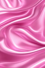 Obraz premium Pink silk fabric with soft, flowing waves and subtle highlights, creating a luxurious and elegant texture.
