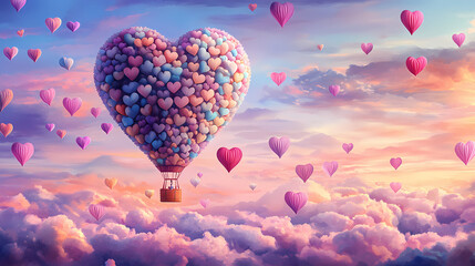 Fototapeta premium heartshaped hot air balloon