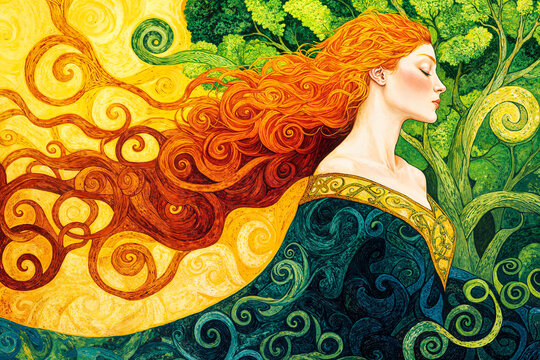 Brigid, Celtic goddess of healing, wisdom and poety, Tuatha D&eacute; Danann, Ireland mythology