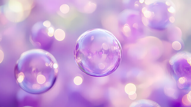 Pastel purple bubble cloud drifting lazily through the sky on an abstract background, pastel purple, soft focus, sky. Opalescent Skies. Illustration