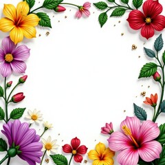 Obraz premium Colorful flowers and leaves in a beautiful arrangement , botanical, flowers, seasons