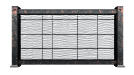 Industrial Metal Barrier with Steel Frame and Mesh Design