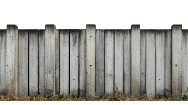 Concrete Barrier Wall with Grass Base and Textured Surface Background