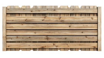 Weathered Wooden Fence with Horizontal Slats and Natural Texture