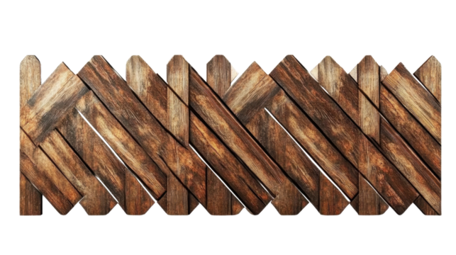 Rustic Wooden Fence Panel with Interlocking Design for Background