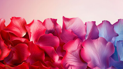 Delicate pink rose petals floating