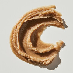 Brown coffee or sugar scrub swatch with a rich, granular exfoliating texture on a white background.