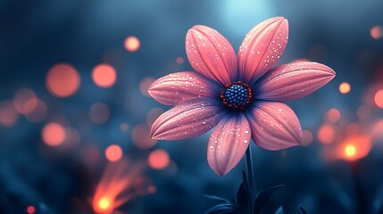 Dreamy blossom, a captivating display of floral beauty and bokeh lights