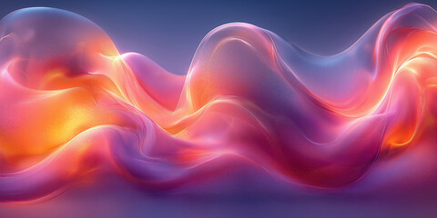 Obraz premium Colorful abstract waves in gradient create a vibrant and dynamic background, perfect for screens and wallpapers